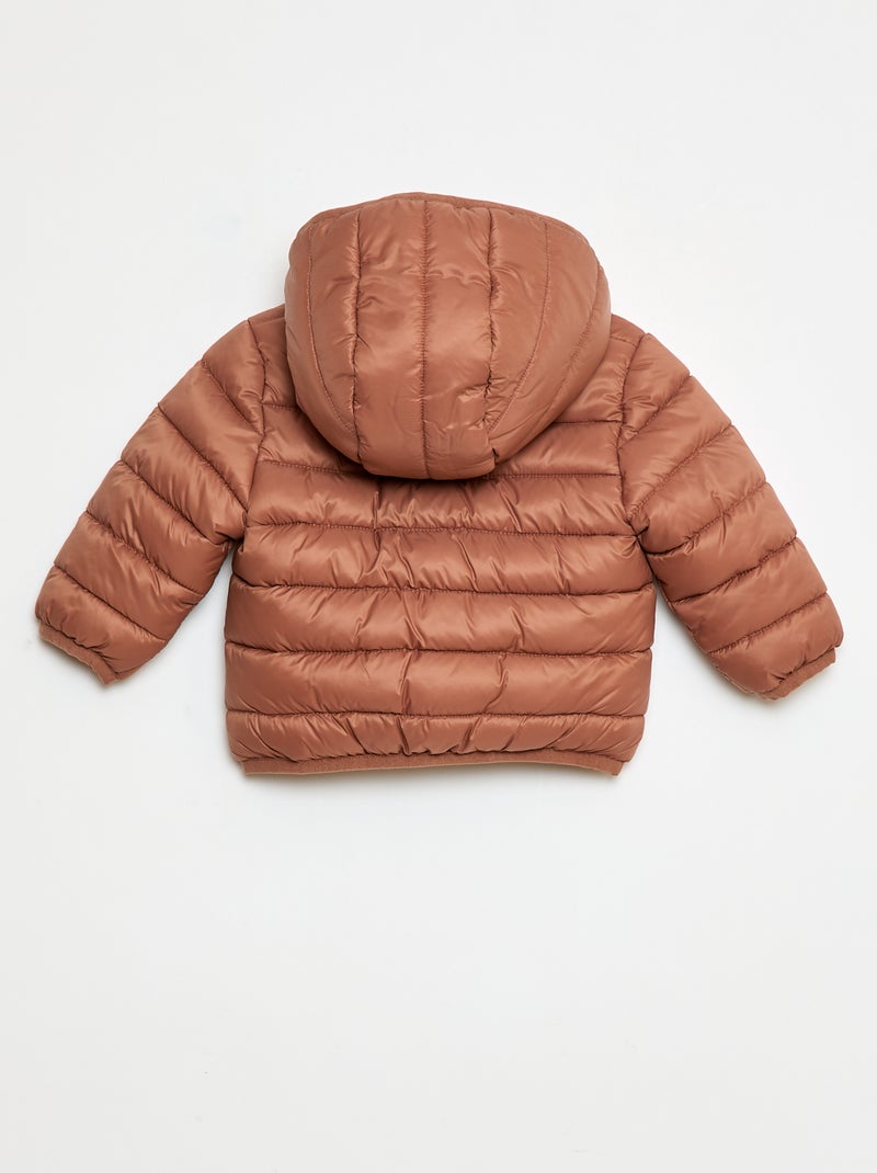 Doudoune à capuche matelassée Marron - Kiabi