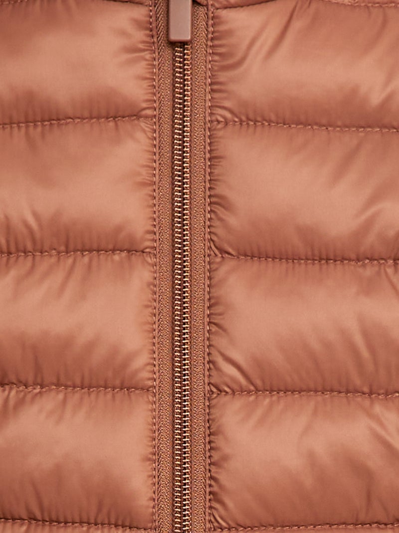 Doudoune à capuche matelassée Marron - Kiabi