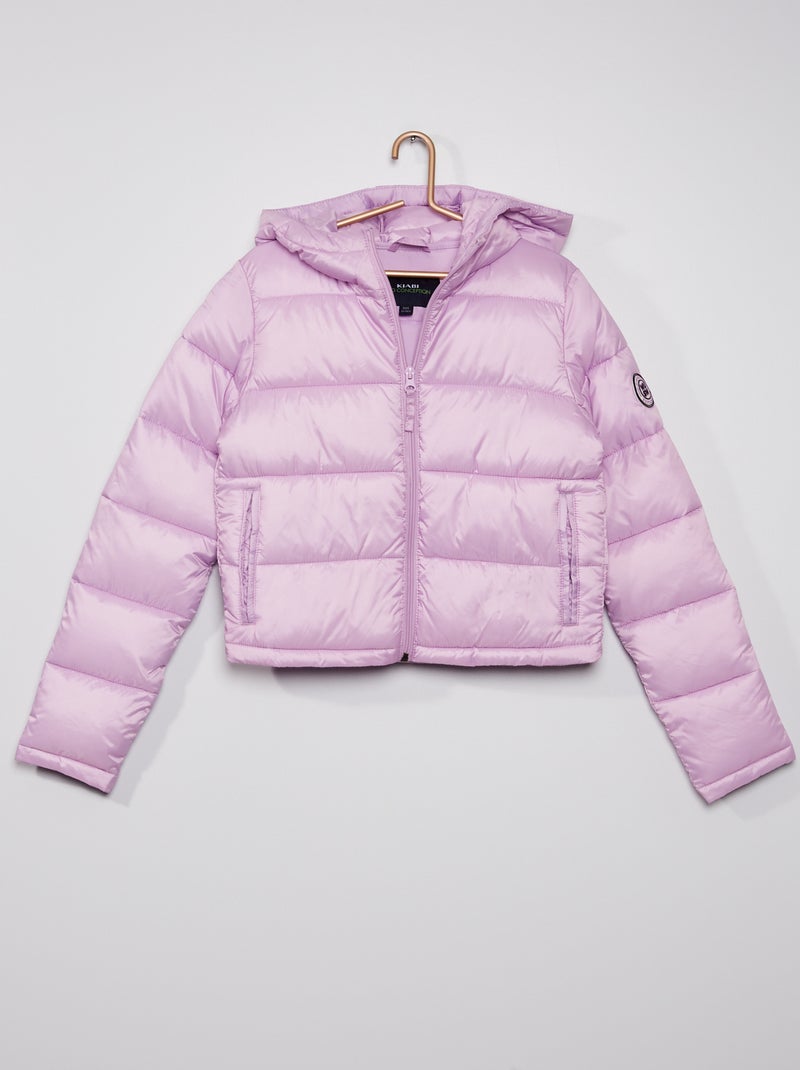 Doudoune à capuche matelassée violet - Kiabi