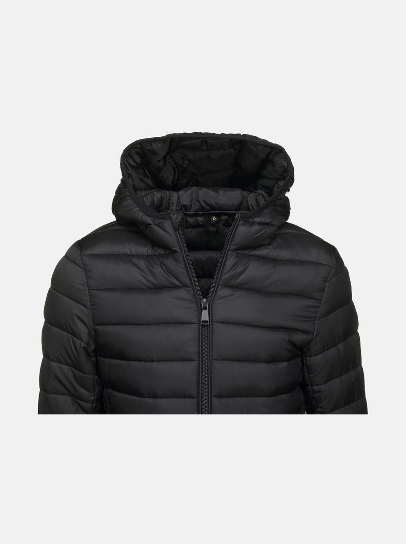 Doudoune à capuche Noir - Kiabi