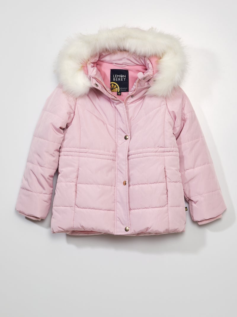 Doudoune à capuche Rose - Kiabi