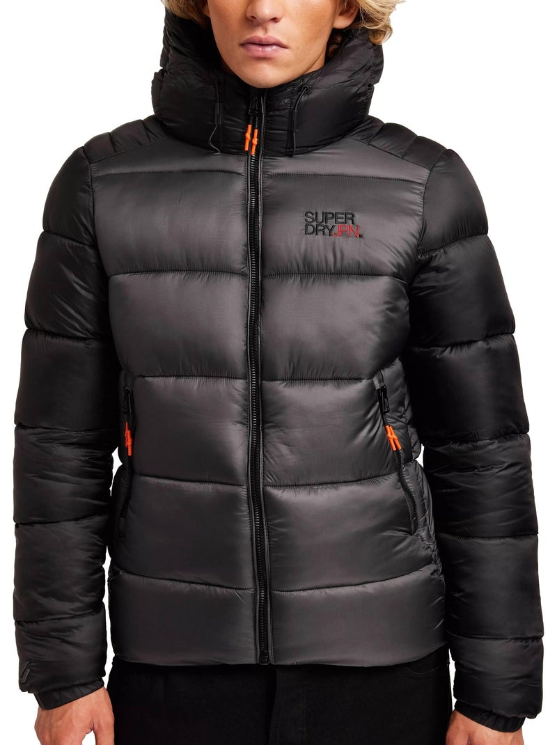 Doudoune à Capuche Superdry Sports Puffer Noir - Kiabi