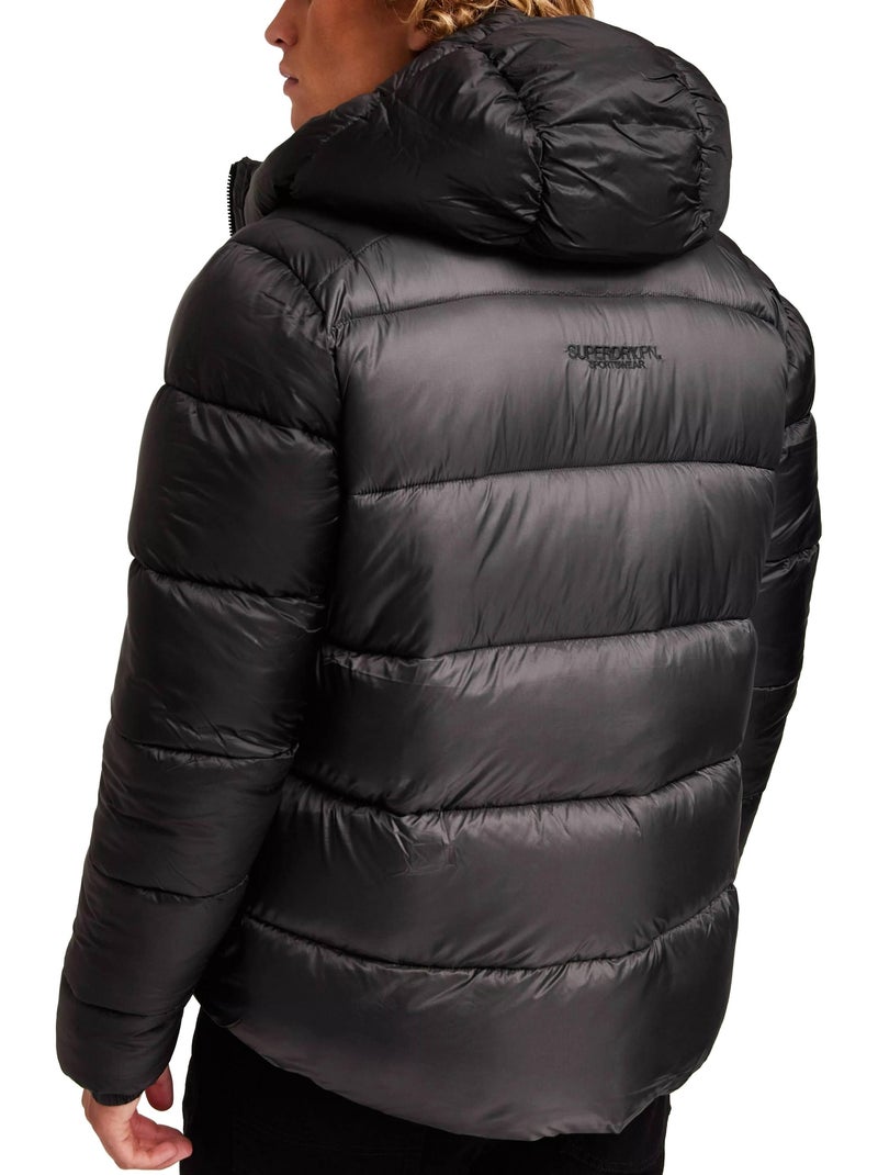 Doudoune à Capuche Superdry Sports Puffer Noir - Kiabi