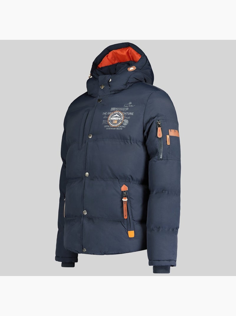 Doudoune à capuche verveine – geographical norway Bleu marine - Kiabi
