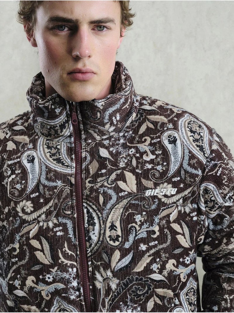 Doudoune à motifs avec col zippé giesto Marron foncé - Kiabi