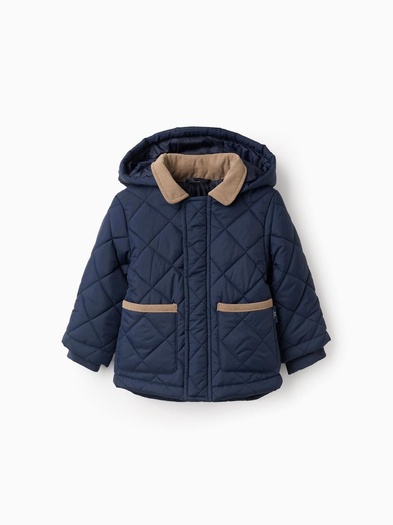 Doudoune avec Capuche Amovible Bleu foncé - Kiabi
