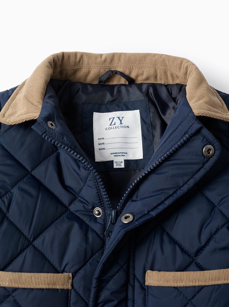 Doudoune avec Capuche Amovible Bleu foncé - Kiabi