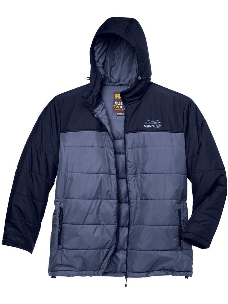 Doudoune avec Capuche Bicolore   - ATLAS FOR MEN Bleu marine - Kiabi