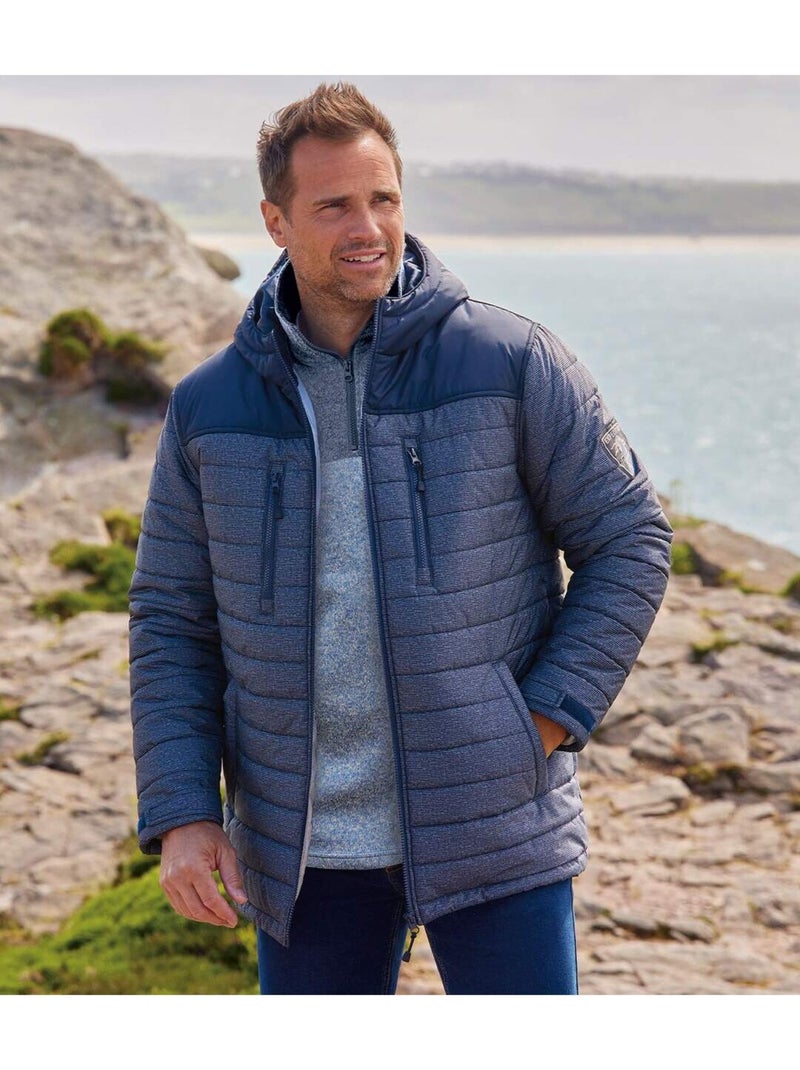 Doudoune avec Capuche Bicolore   - ATLAS FOR MEN Bleu marine - Kiabi