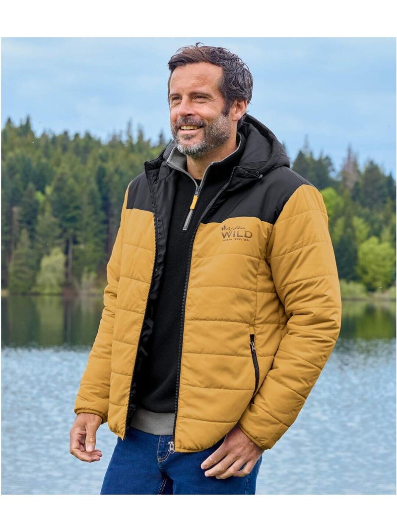 Doudoune avec capuche bicolore  - atlas for men Jaune foncé - Kiabi