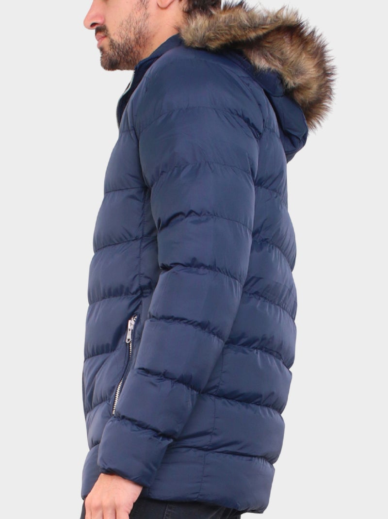 Doudoune avec capuche Bleu marine - Kiabi