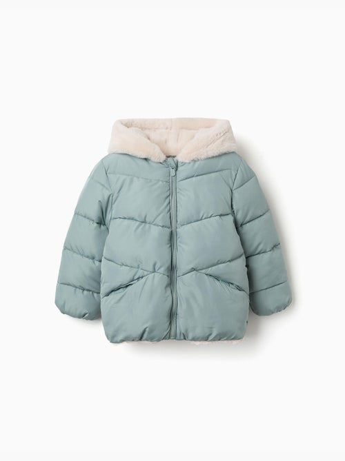 Doudoune avec capuche et doublure en peluche douce synthétique - Kiabi Doudoune avec capuche et doublure en peluche douce synthétique - Kiabi