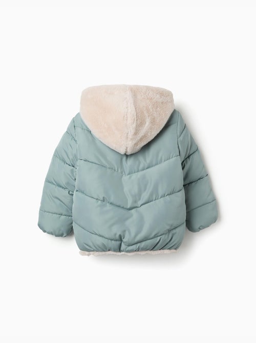 Doudoune avec capuche et doublure en peluche douce synthétique - Kiabi Doudoune avec capuche et doublure en peluche douce synthétique - Kiabi