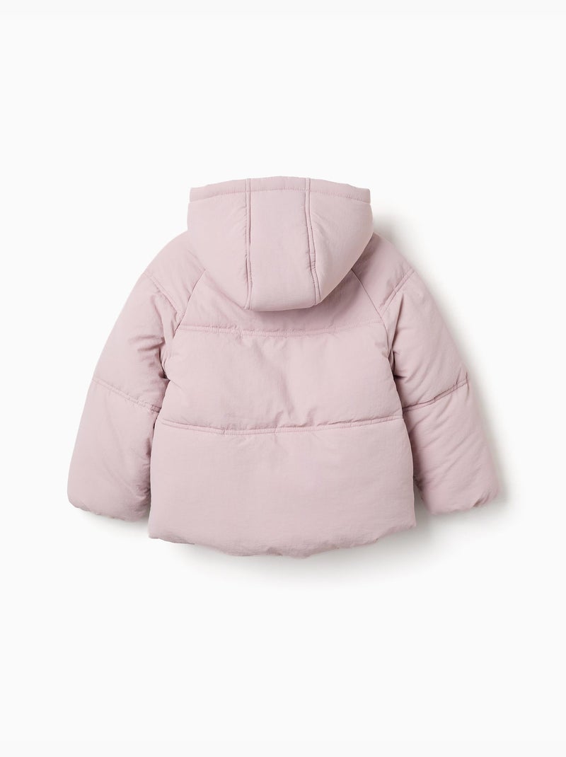 Doudoune avec capuche et doublure en polaire Mauve lilas - Kiabi