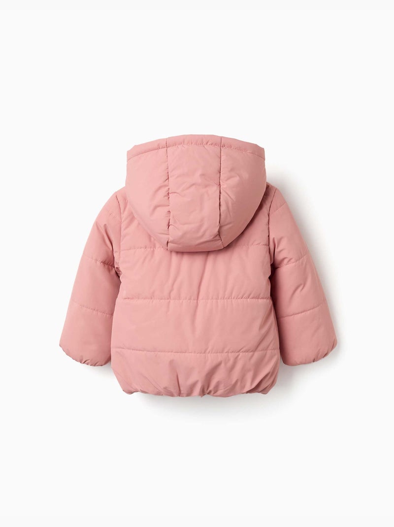 Doudoune avec capuche et doublure en polaire Rose - Kiabi
