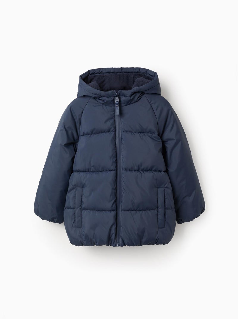 Doudoune avec Capuche et Doublure Polaire Bleu foncé - Kiabi