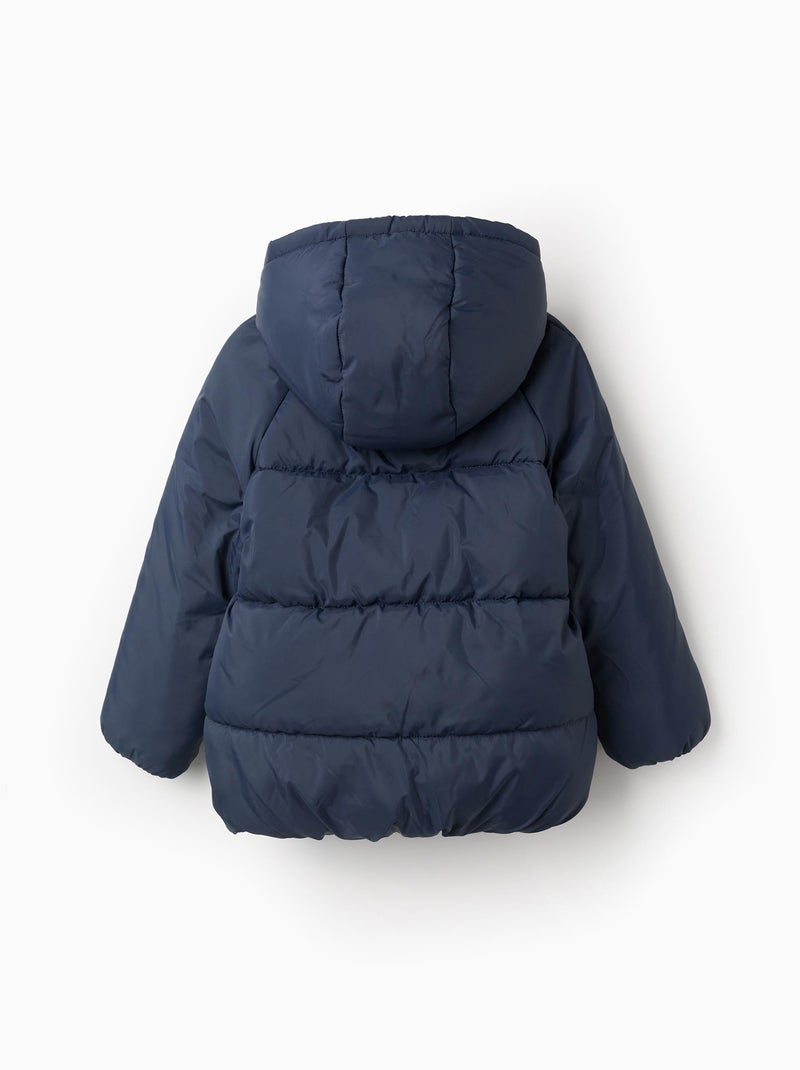 Doudoune avec Capuche et Doublure Polaire Bleu foncé - Kiabi