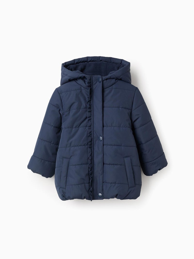 Doudoune avec Capuche et Doublure Polaire Bleu foncé - Kiabi