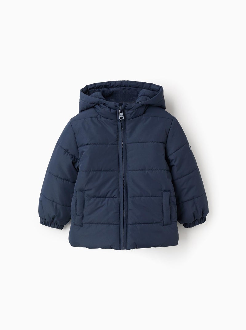 Doudoune avec Capuche et Doublure Polaire Bleu foncé - Kiabi