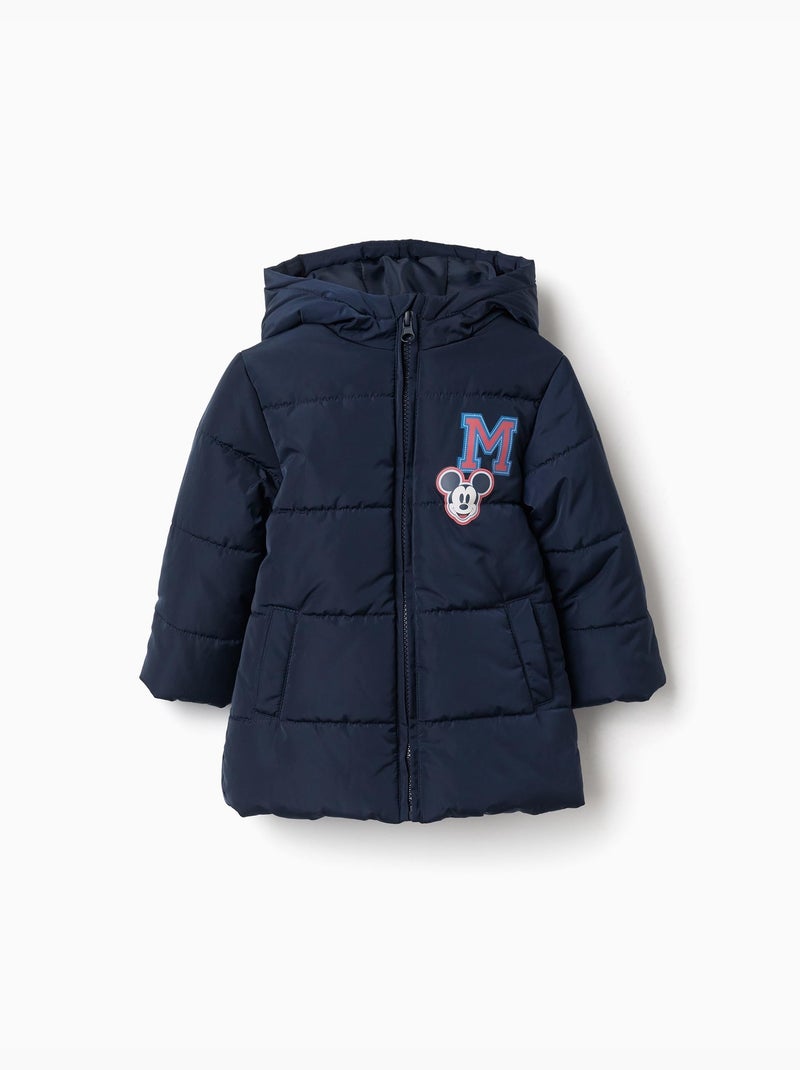 Doudoune avec capuche et imprimés mickey Bleu foncé - Kiabi