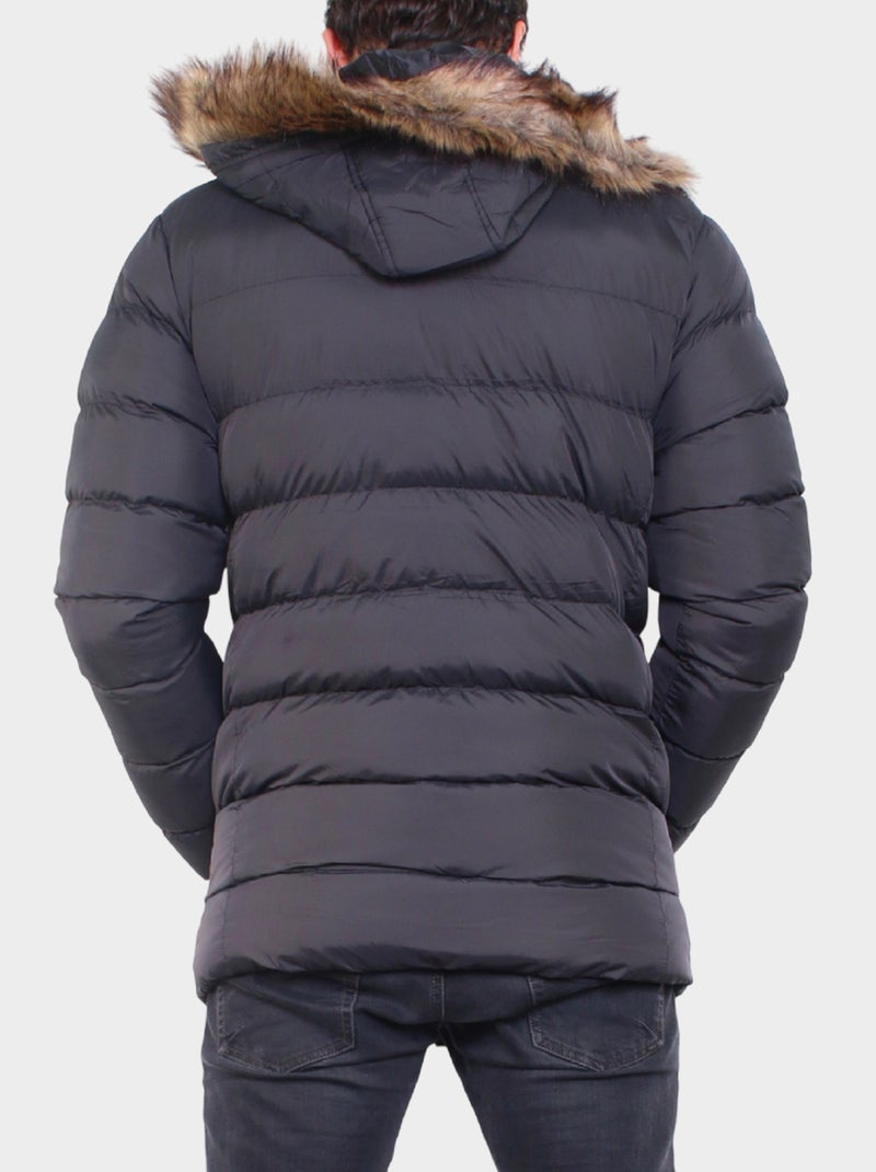 Doudoune avec capuche Noir - Kiabi