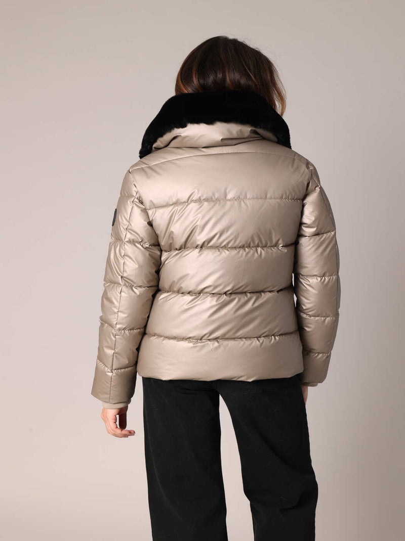 Doudoune avec col chaud amovible
 'Deeluxe' Gris taupe - Kiabi