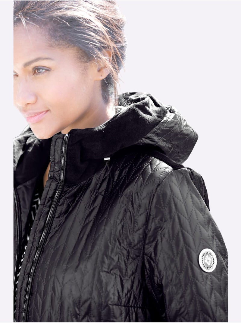 Doudoune Avec Détails En Velours élégants - Taille Standard - Witt Noir - Kiabi