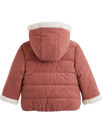 Doudoune bébé en velours côtelé doublée sherpa avec capuche Evie