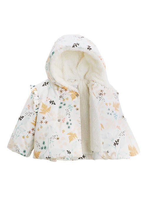 Doudoune bébé imperméable doublée sherpa avec capuche Bloom - Kiabi