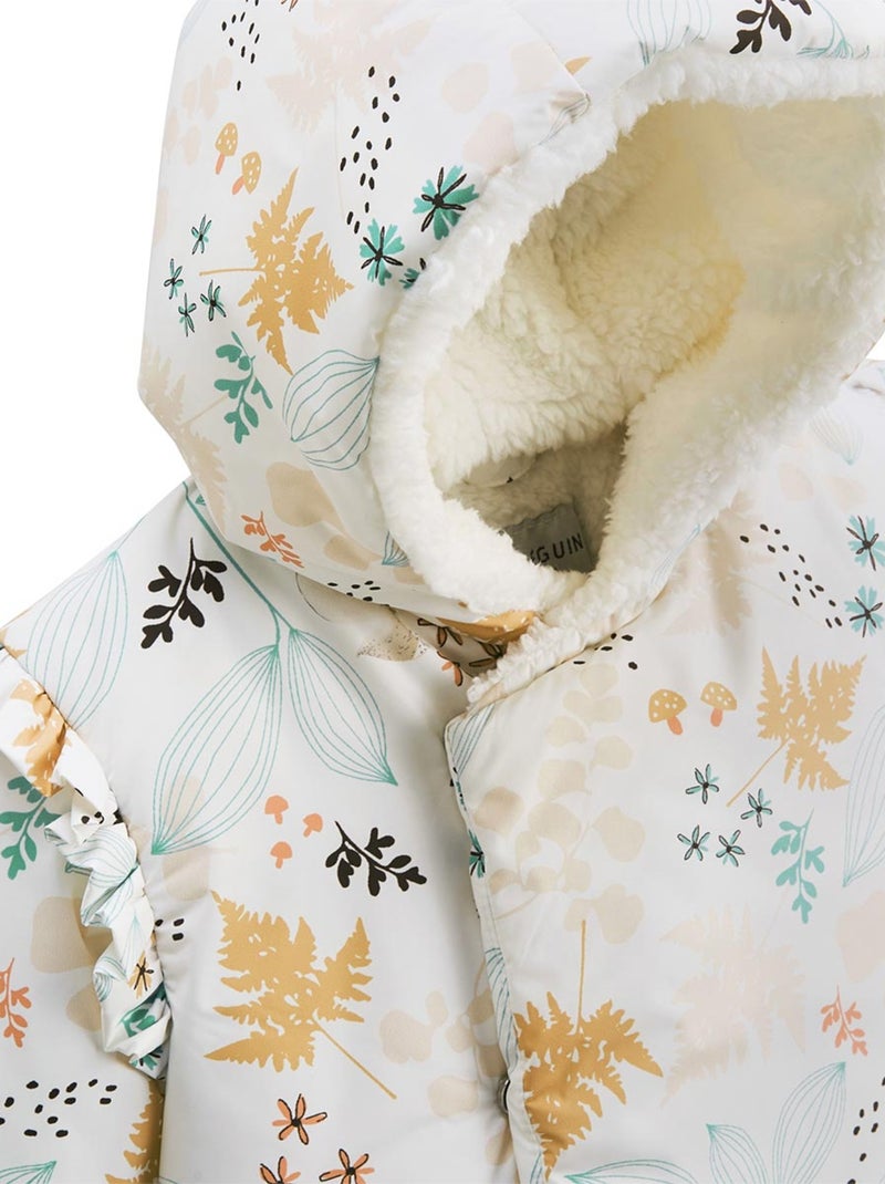 Doudoune bébé imperméable doublée sherpa avec capuche Bloom Ecru - Kiabi