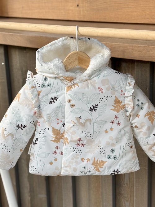 Doudoune bébé imperméable doublée sherpa avec capuche Bloom - Kiabi