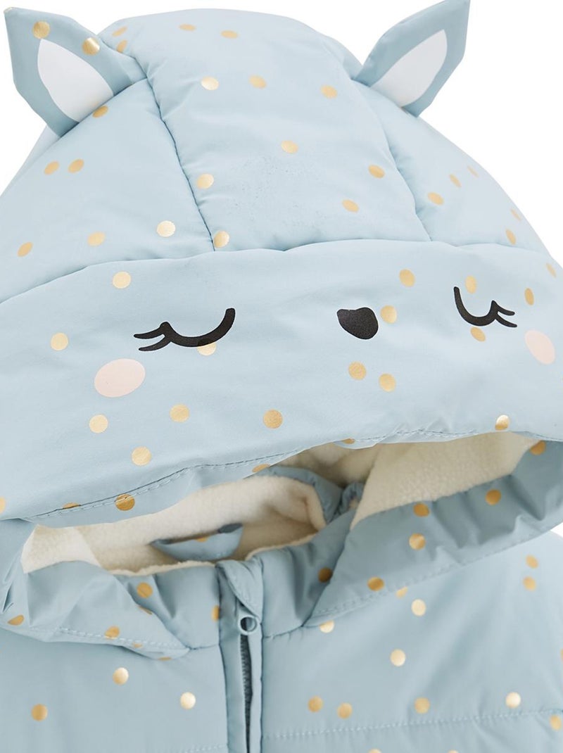 Doudoune bébé intérieur polaire avec capuche Alma Bleu - Kiabi