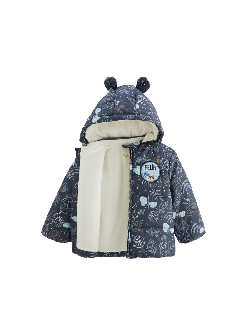 Doudoune bébé intérieur polaire avec capuche Félintrépide Bleu - Kiabi