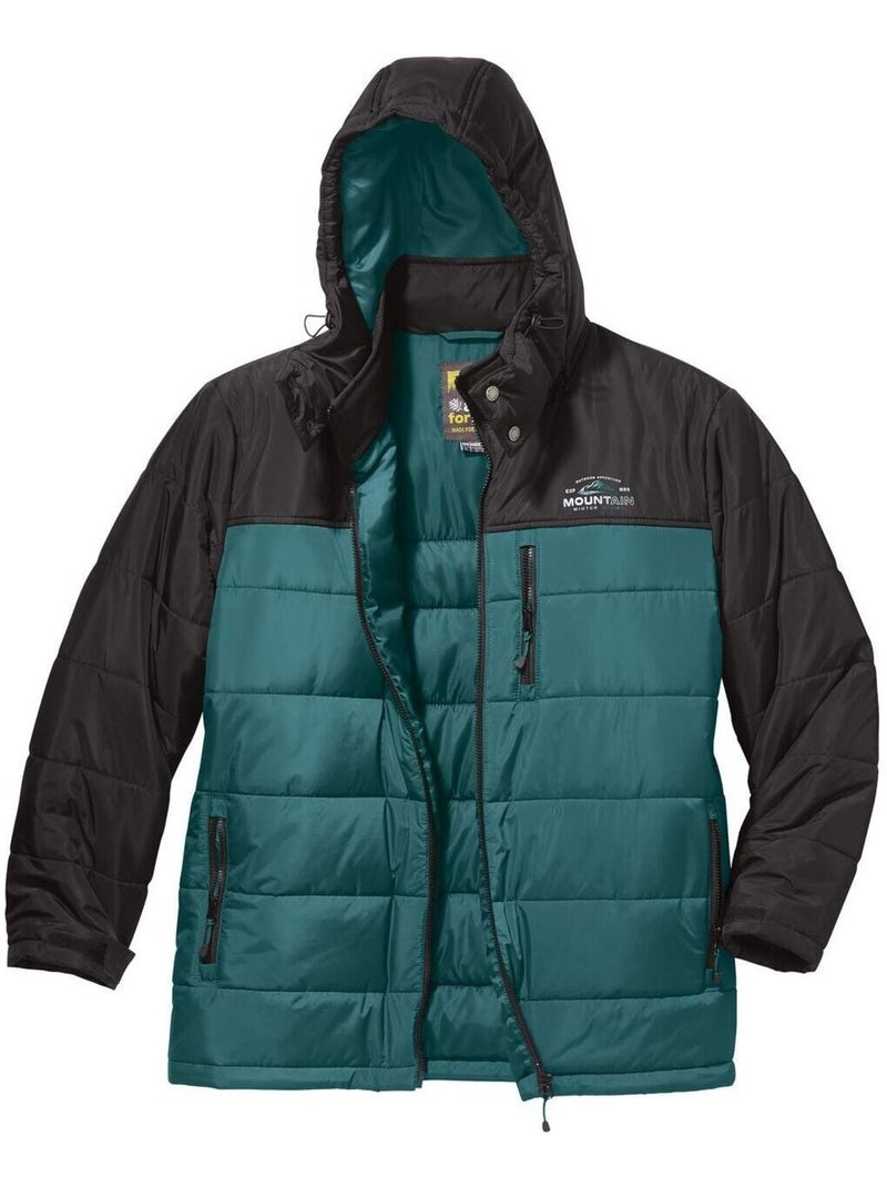 Doudoune Bicolore avec Capuche Amovible Adventure  - Atlas For Men Vert - Kiabi