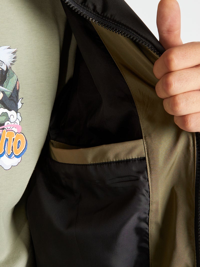 Doudoune bicolore matelassée Kaki - Kiabi