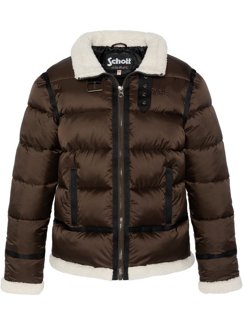 Doudoune bombardier - schott Marron - Kiabi
