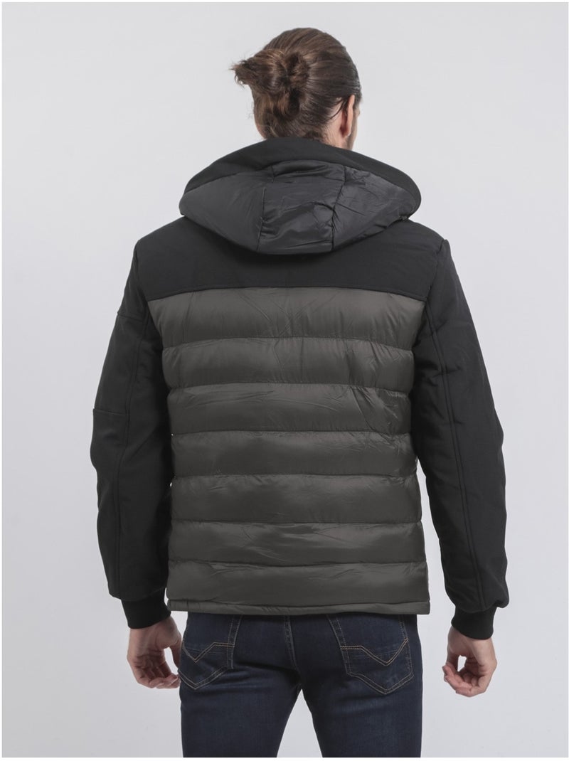 Doudoune capuche amovible ZELEK Kaki - Kiabi