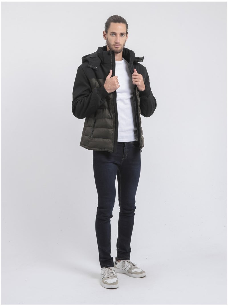 Doudoune capuche amovible ZELEK Kaki - Kiabi