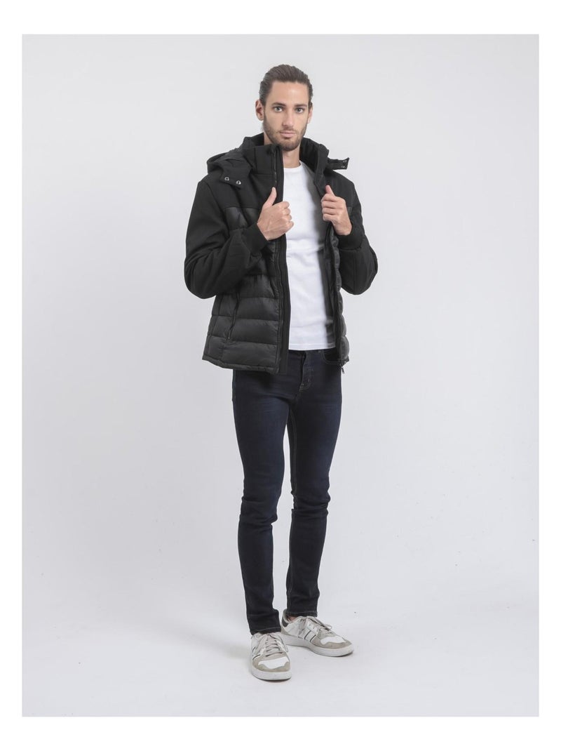 Doudoune capuche amovible ZELEK Noir - Kiabi