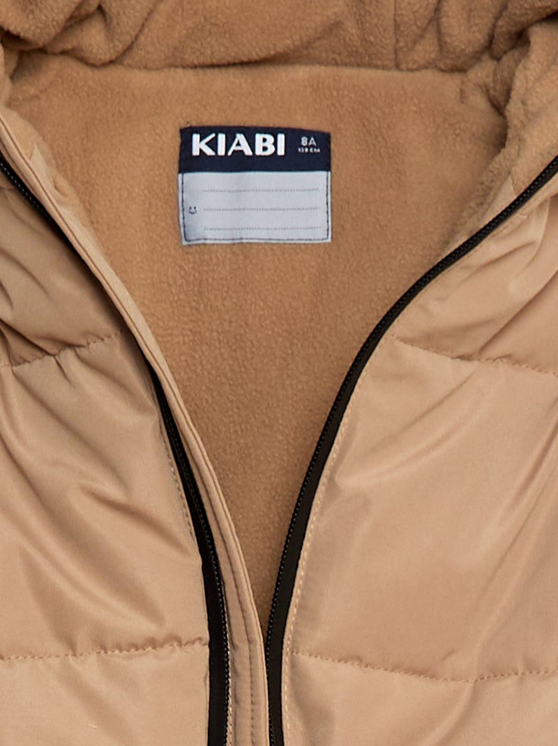 Doudoune chaude à capuche Beige - Kiabi