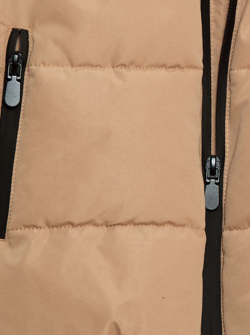 Doudoune chaude à capuche Beige - Kiabi