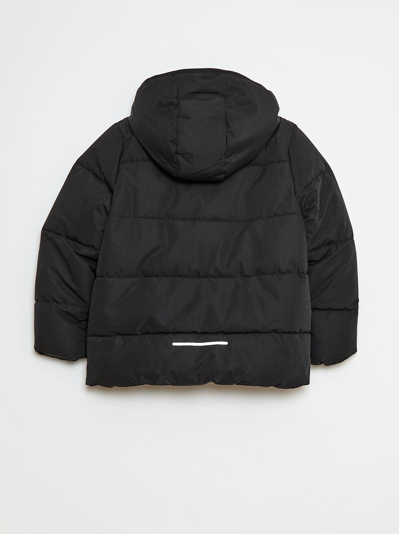Doudoune chaude à capuche Noir - Kiabi