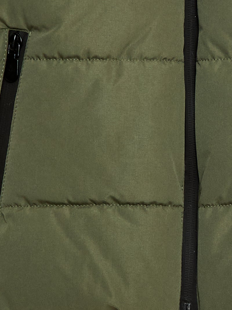 Doudoune chaude à capuche Vert - Kiabi