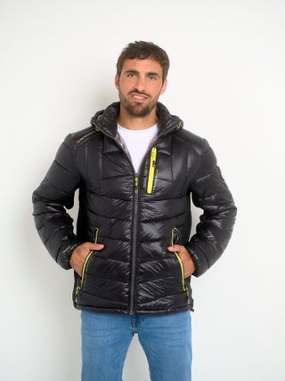 Doudoune chaude brillante détails fluo