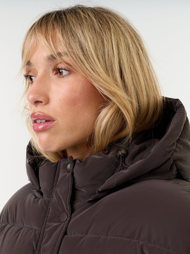 Doudoune chaude effet velouté Marron - Kiabi