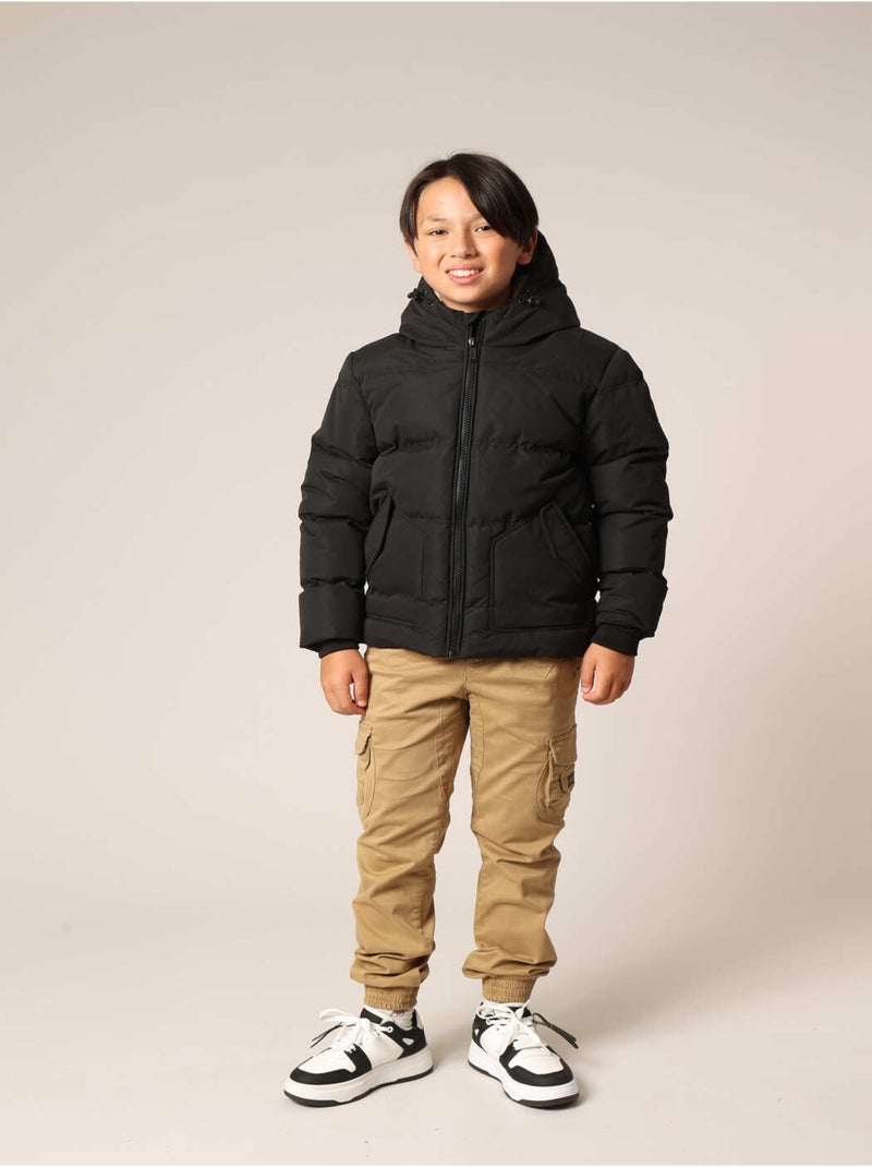 Doudoune chaude et élégante pour garçon, avec capuche
 'Deeluxe' Noir - Kiabi