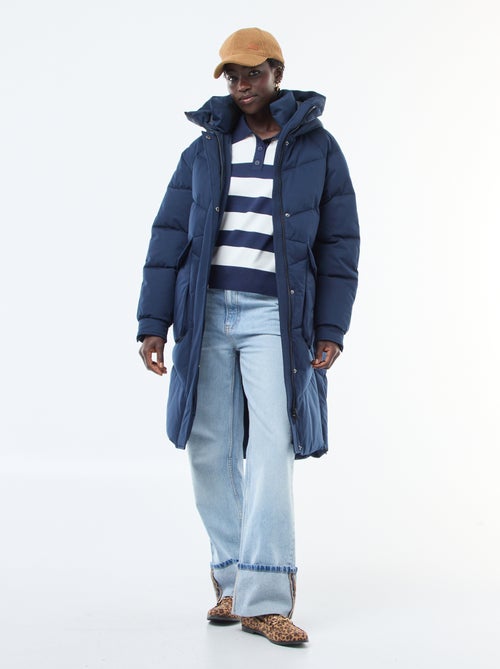 Doudoune chaude longue à capuche - Kiabi