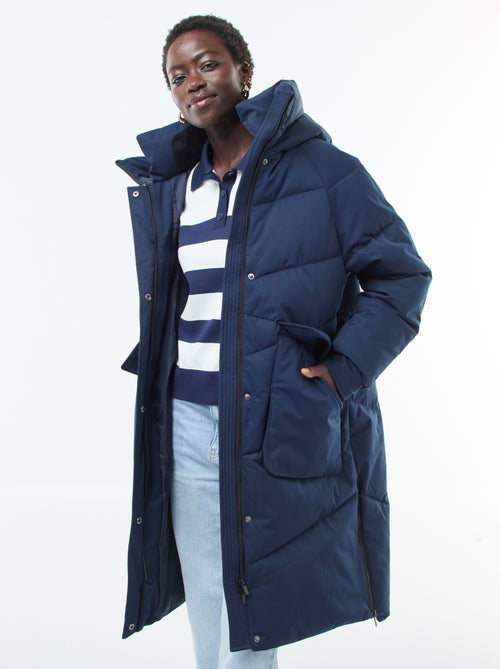 Doudoune chaude longue à capuche - Kiabi