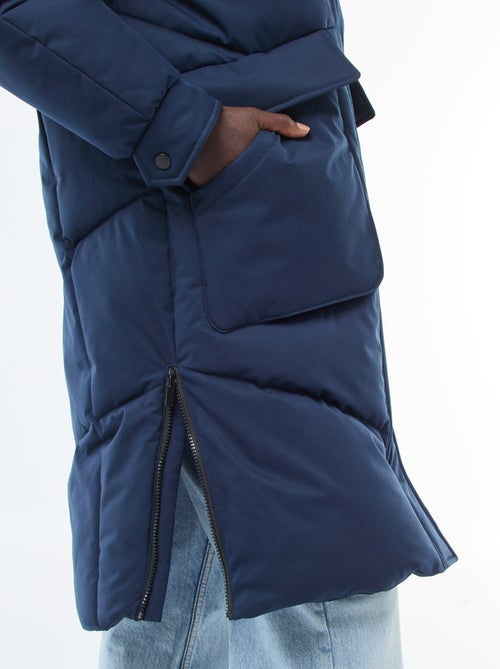 Doudoune chaude longue à capuche - Kiabi