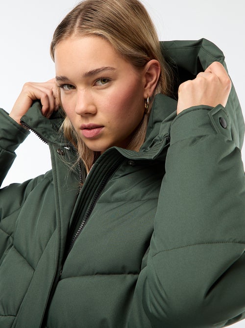 Doudoune chaude longue à capuche - Kiabi